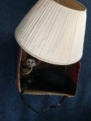 Box Of Glassware Large Brass Charger Table Lamp,