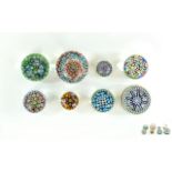 A Very Good Collection of Vintage and Older Millefiori Glass Paperweights ( 8 ) In Total - Please