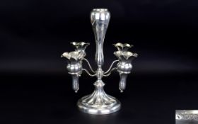 Edwardian Period - Impressive Silver 5 Branch Epergne / Centre Piece, of Good Proportions, Maker W.