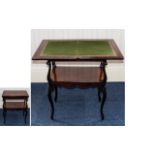 Edwardian Nice Quality and Shaped Walnut Swivel / Folding Topped Tea or Card Table with Compartment