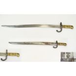 Antique French Bayonet Model 1866 Sabre Bayonet with scabbard. Numbered to handle K87977.