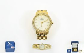 Ladies Rotary Dress Watch Boxed Rotary watch with fine gold tone bracelet, faux mother of pearl dial
