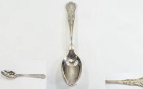 United States of America Vintage Navy Silver Spoon. Kings Pattern, Engraved Fouled Anchor on Top,