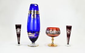 A Collection of 1960's Viennese Glass Items ( 4 ) In Total.