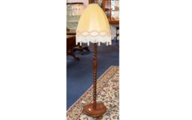 Standard Lamp with barley twist stand and cream shade.