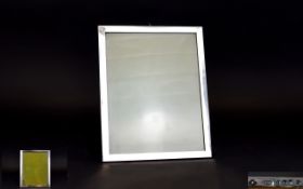 Art Deco Period Silver Framed Photo Frame, with Oak Back and Splat of Rectangular Shape.