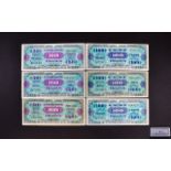 A Good Collection of French High Grade Bank Notes ( 6 ) In Total.