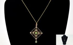 9ct Gold Edwardian Pendant Openwork Design,