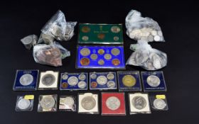 Collection Of Coins, Comprising Modern Commemorative Crowns, 1967 Coins Of Ireland,