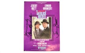 Sherlock Holmes ,,,Jeremy Brett and Edward Hardwicke, Autographs on flier 1988.