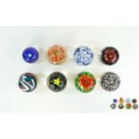 A Good Collection of Vintage and Named Glass Paperweights ( 8 ) In Total.