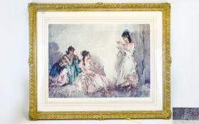 Sir Russell Flint RA PR SA 1880 - 1969 - Titled ' The Pendant ' Artists Proof - Coloured Lithograph