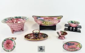 A Small Collection Of Maling Lustreware. Five items in total, all in rose and pearl lustre ground.