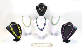 Collection of Large Glass Bead Necklaces, including Murano style and unique hand made beads etc.