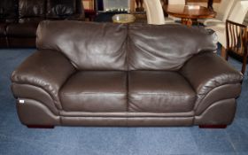 Two Seater Italian Leather Sofa Top quality pebbled nappa leather sofa of generous proportions.