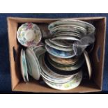 Box Of Assorted Pottery Including A Quantity Of Assorted Plates.