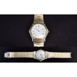 Gents Bi Metal Ebel Wristwatch Gold and silver tone bracelet with Roman numerals and gold tone