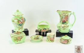 Collection Of Maling Lustreware In Rosalind Pattern.