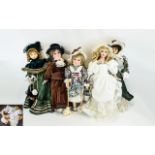 A Large Collection Of Porcelain Dolls 19 in total,