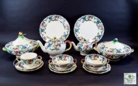 Royal Cauldon 'Victoria' Part Dinner Set (52) pieces approx, Includes teapot, coffee pot, cups,