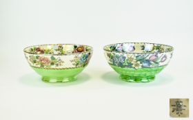 Maling Pair of Lustre Bowls From The 1920's. 1/ Peony Rose Pattern. 8.