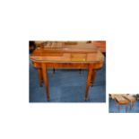 A Pair Of Console Tables Two walnut veneer D ends/console tables that may be converted to a dining