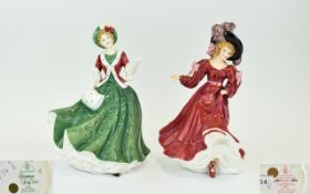 Royal Doulton Figure Of The Year 1993 And Christmas Edition 2000 Two figures in total,