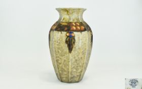 Cranston Pottery Art Nouveau Vase. c.1900 - 1910. Stylish Fruit Decoration to Body.