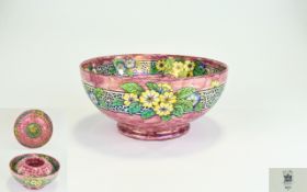 Maling - Art Deco Period Lustre Ware Footed Flower Bowl, Complete with Centre Section,