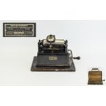 Edison Gem Crank Wind Cylinder Phonograph, Serial Number 249220,