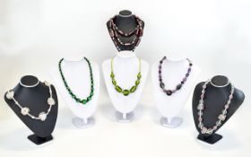 Collection of Vintage Murano Glass Bead and Similar Necklaces, some with traditional cased foiling,