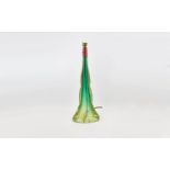 Lamp Base Large green Murano style base in organic pyramidal form.