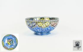 Maling - Art Deco Period Lustre Footed Bowl. c.1930's ' Wild Flowers ' Pattern. Pattern No 6391.