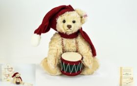 Steiff Ltd Edition Teddy Bear with Drums. No 1393, Comes with Certificates, Bags etc.