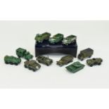 A Collection of Lesney Die Cast Metal Model Military Trucks - World War II And Tanks From The