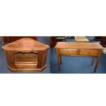Laura Ashley Rustic Oak Console Table Rectangular table of plain form with two front drawers.