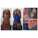 Vintage Slavic Embroidered Three Piece Ladies Outfit. Comprising jacket, skirt and apron.