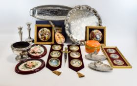 A Mixed Collection Of Ephemera And Decorative Items To include collectors stamps,