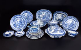 A Very Good Collection of Blue and White Chinese Pattern 19th Century Ceramic Items ( 37 ) Items In