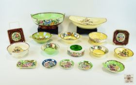 A large Collection Of Maling Lustreware In Peony Rose And Rosalind Patterns.