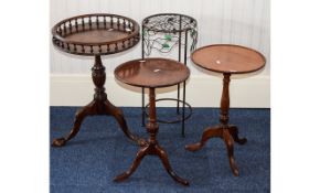 A Collection Of Occasional Tables Four in total to include two small matching dark wood tables of