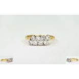 Ladies 18ct Gold Set Nice Quality Channel Set Diamond Ring, Set with Two Rows of Diamonds,