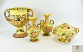 A Collection Of Ornate Ceramics Four items in total, made in Staffordshire, England,