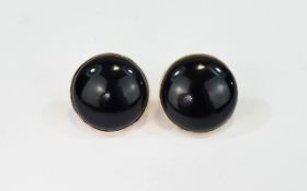 Pair Of 9ct Gold Black Onyx Earrings