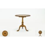 A Miniature Cabinet Makers Piece ' An Oak Tripod Table ' with Brass Inlay and Rosewood Inlay,