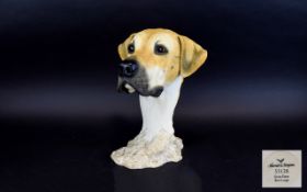 Resin Bust In the Form Of A Great Dane Large and lifelike rendering of a Great Dane dog,