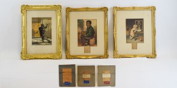 Baxter Colour Prints Mounted and Framed From The 1850's ( 3 ) In Total.