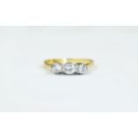 18ct Gold 3 Stone Diamond Set Ladies Ring. The Diamonds of Good Colour and Clarity.