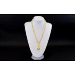 Antique Nice Quality - Belcher Design Bone / Ivory Necklace Pendant Drop - Please See Photo.