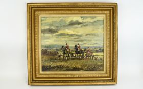 William Norman Gaunt F.I.A.L N.D.D 1918 - 2001 ' The Lunesdale Coming Home ' Fox Hounds. Oil on